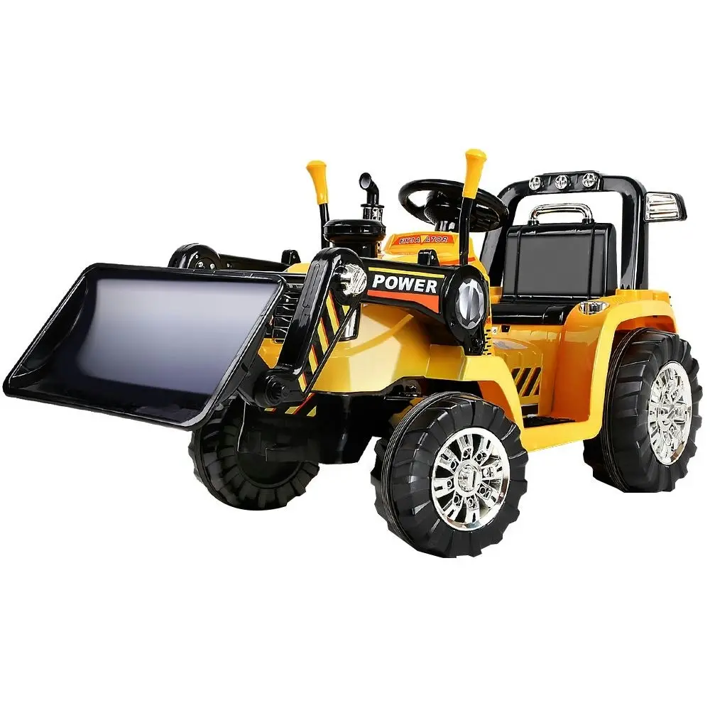 Rigo Kids Electric Ride On Car Bulldozer Digger Loader Remote 6V Yellow