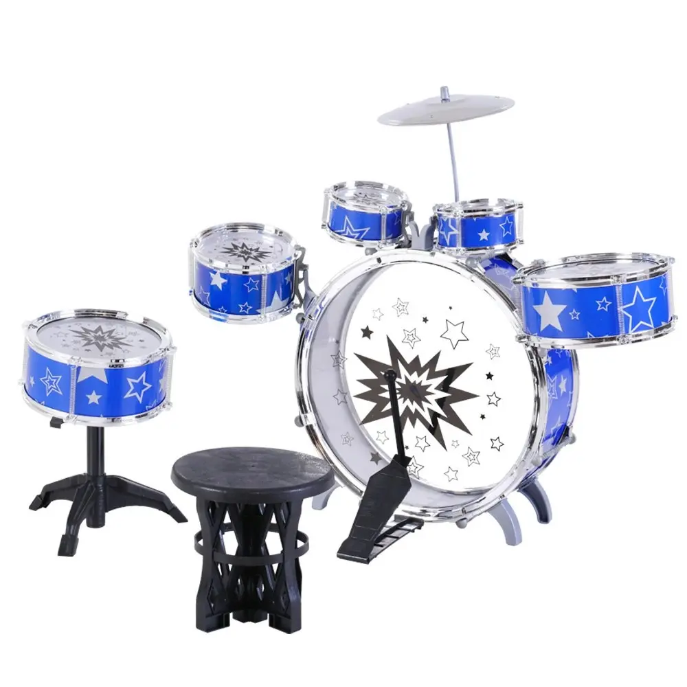 Keezi Kids Drum Kit Set Pretend Play Junior Drums Musical Toys Childrens 11pcs