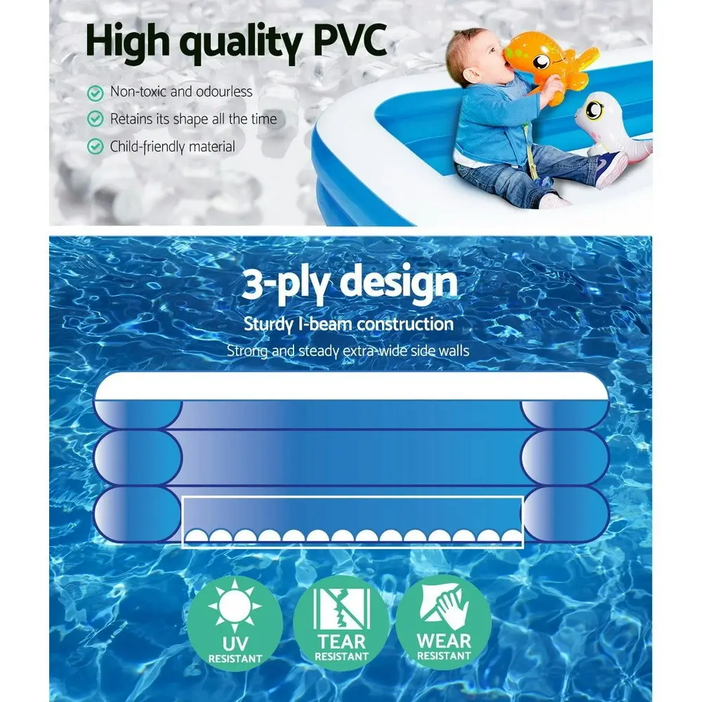 Bestway Kids 305x183x56cm Inflatable Above Ground Swimming Pool 1161L