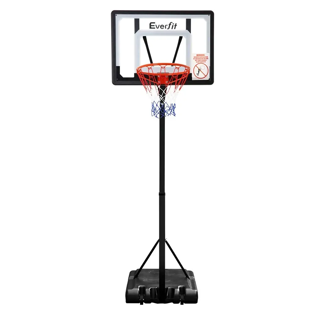 Everfit 2.6M Basketball Hoop Stand System Adjustable Portable Pro Kids Clear