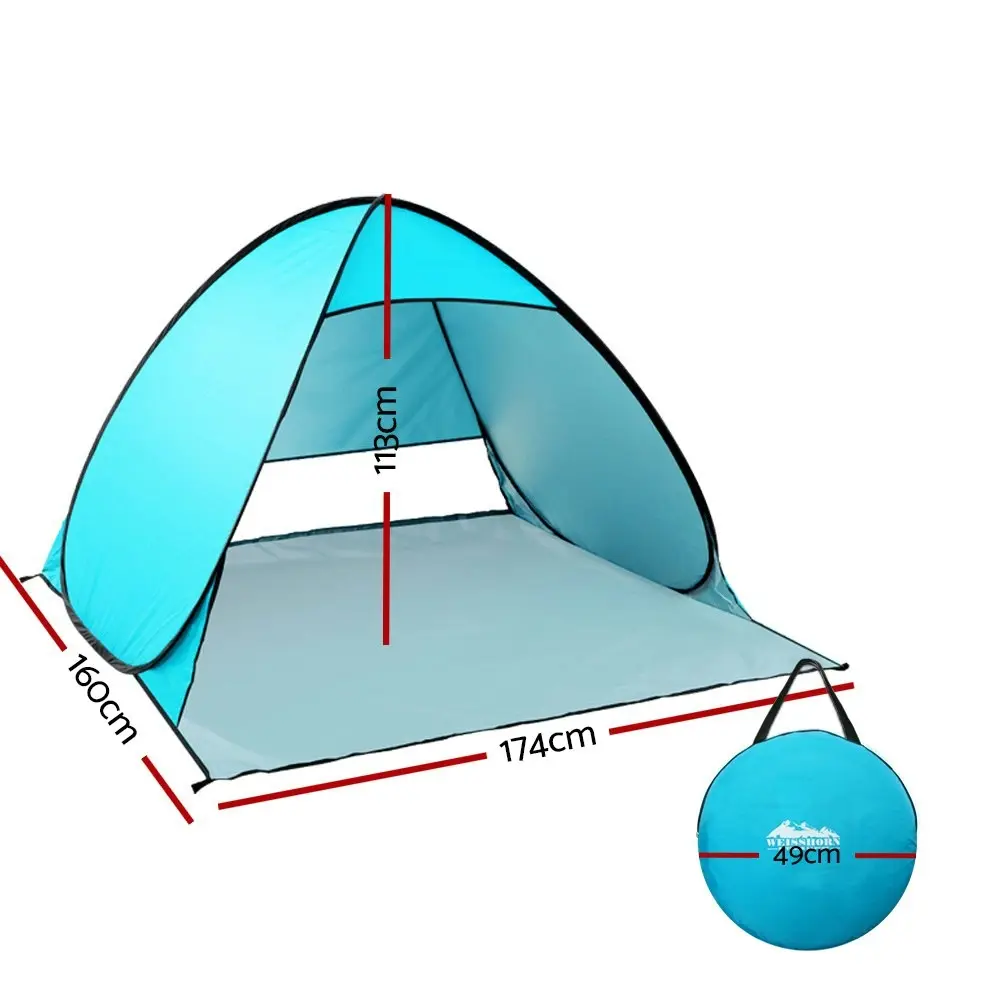 Weisshorn Pop Up Beach Tent Camping Hiking Sun Shade Shelter Fishing 3 Person