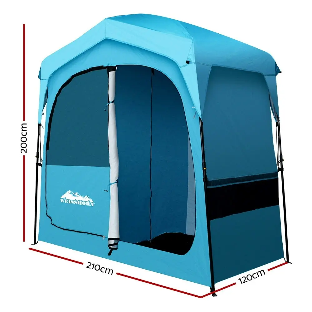 Weisshorn Double Camping Shower Toilet Tent Outdoor Fast Set Up Change Room