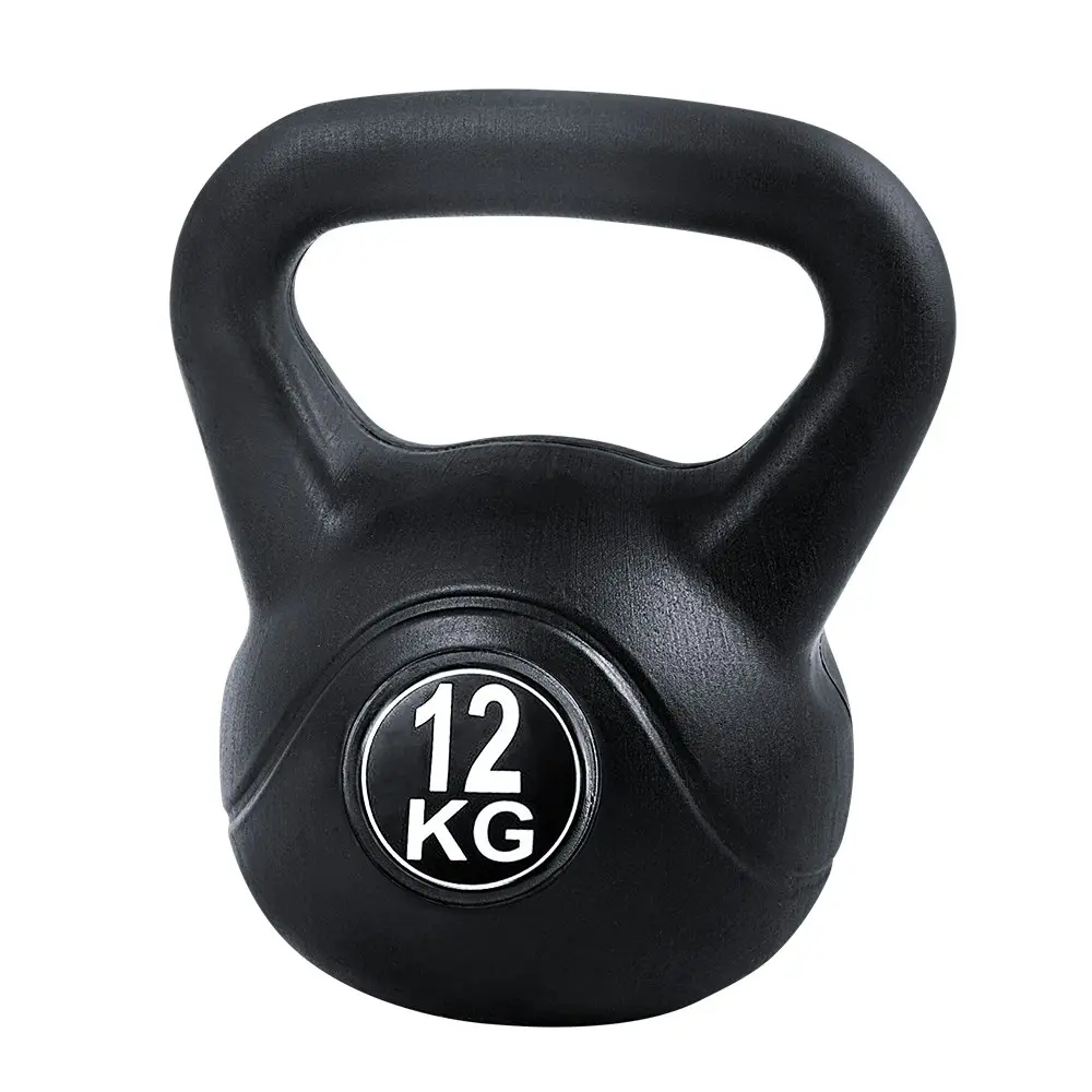 Everfit 12kg Kettlebell Set Weight Lifting Bench Dumbbells Kettle Bell Gym Home