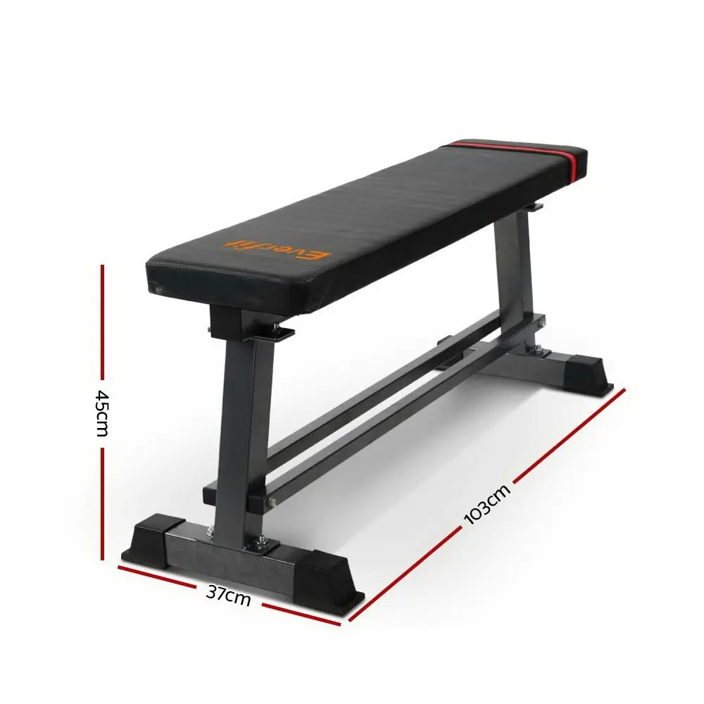 Everfit Weight Bench Flat Bench Press Home Gym Equipment 300kg Capacity