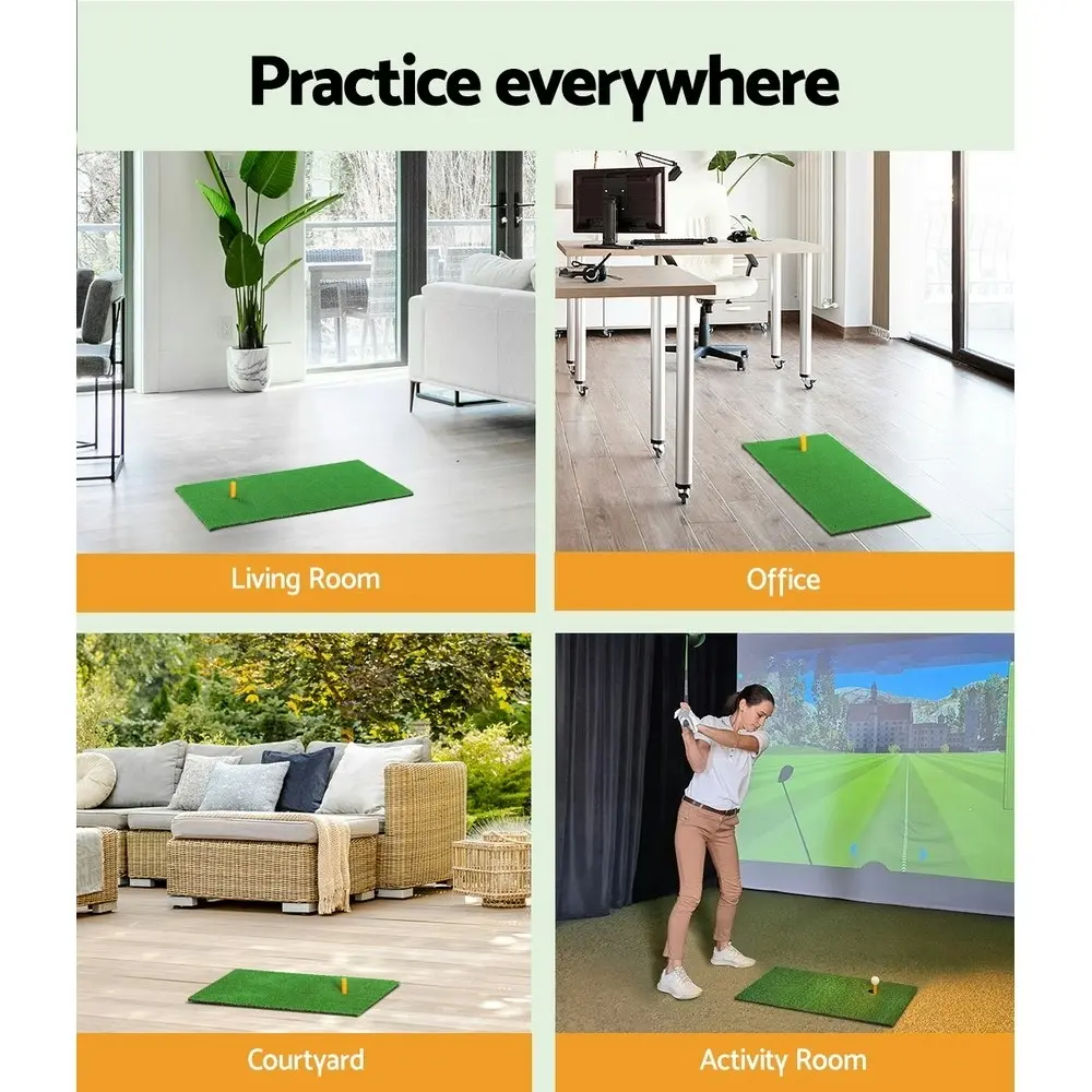 Everfit Golf Hitting Mat Portable DrivingÂ Range PracticeÂ Training Aid 60x30cm