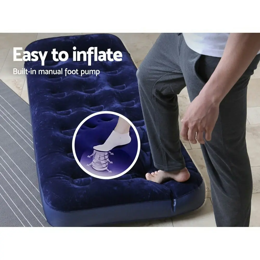 Bestway Air Mattress Single Inflatable Bed 185x76x22cm Airbed Blue