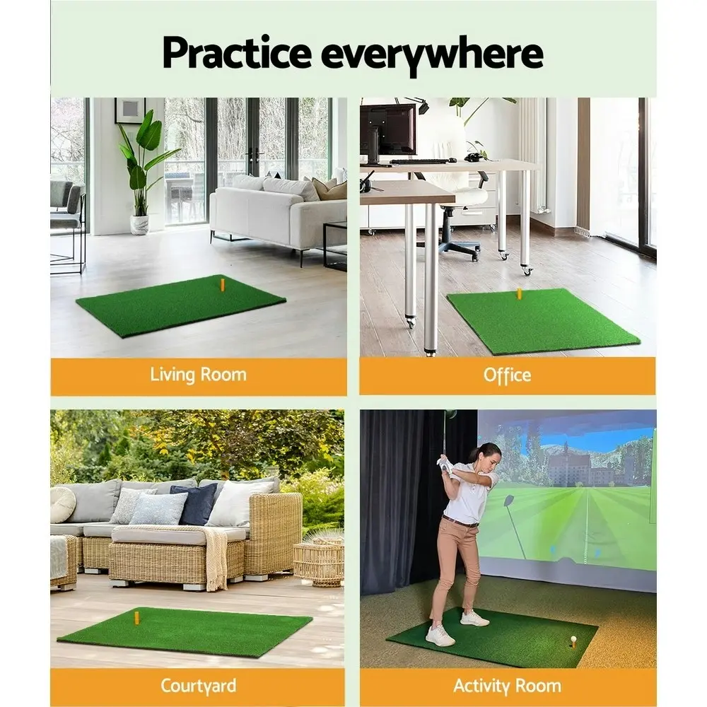 Everfit Golf Hitting Mat Portable DrivingÂ Range PracticeÂ Training Aid 80x60cm