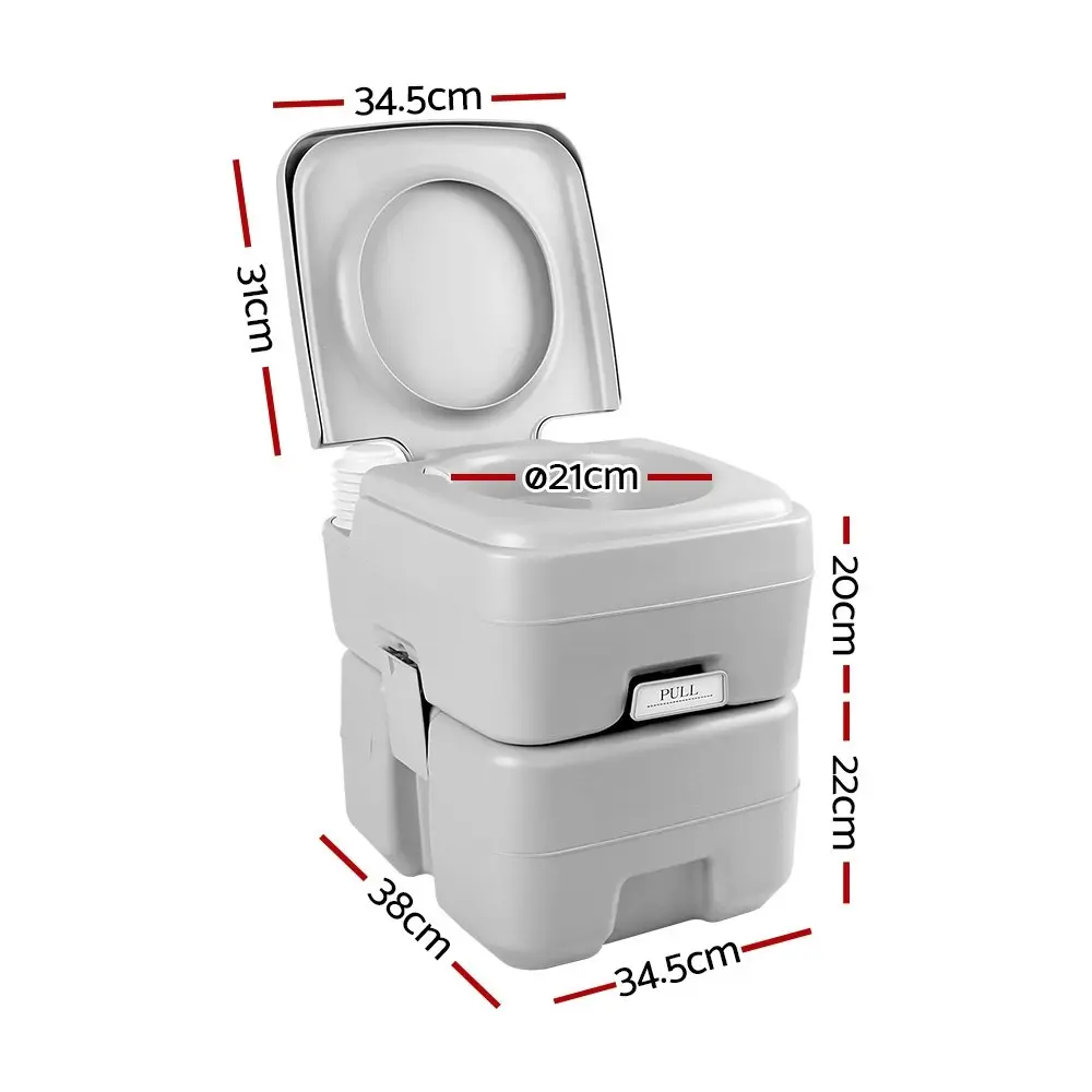 Weisshorn 20L Portable Camping Toilet Outdoor Flush Potty Boating With Bag