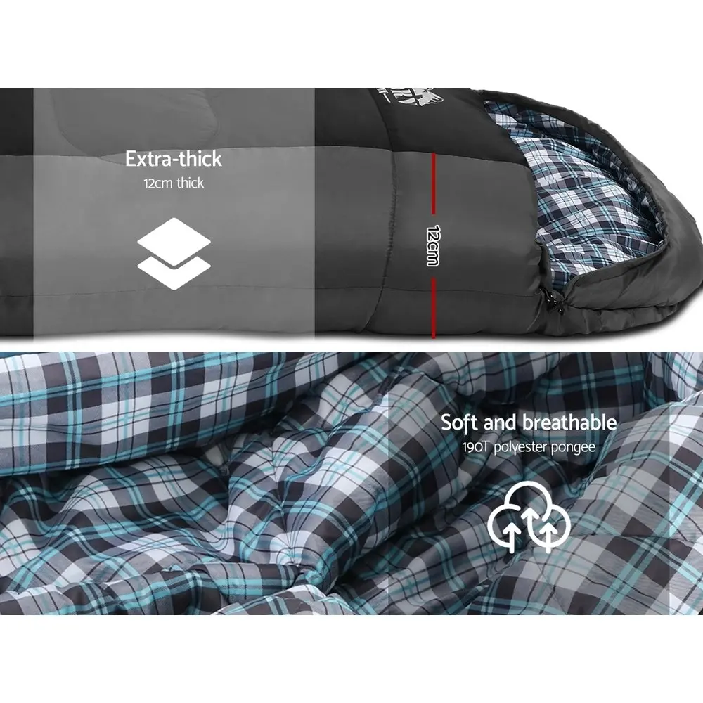 Weisshorn Sleeping Bag Single Thermal Camping Hiking Tent BlackÂ  -20â„ƒ