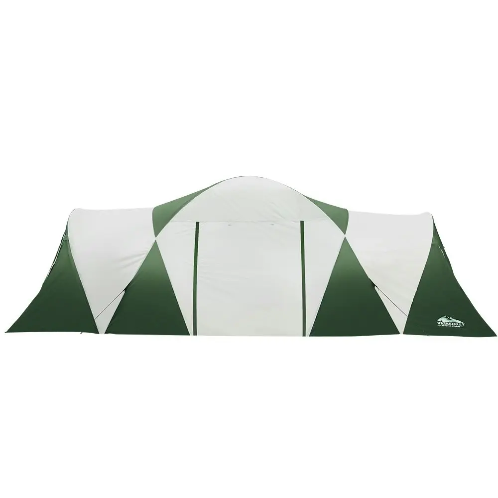 Weisshorn Camping Tent 12 Person Hiking Beach Family Tents 3 Rooms Green