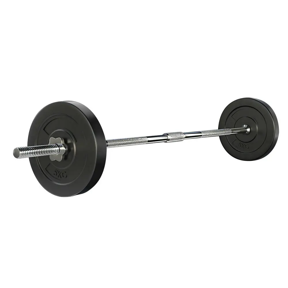 Everfit 18kg Barbell Set Weight Plates Bar Lifting Bench 168cm