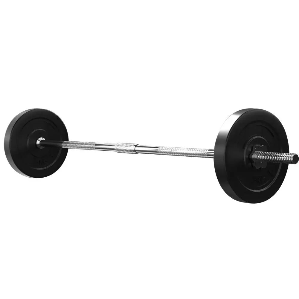 Everfit 18kg Barbell Set Weight Plates Bar Lifting Bench 168cm