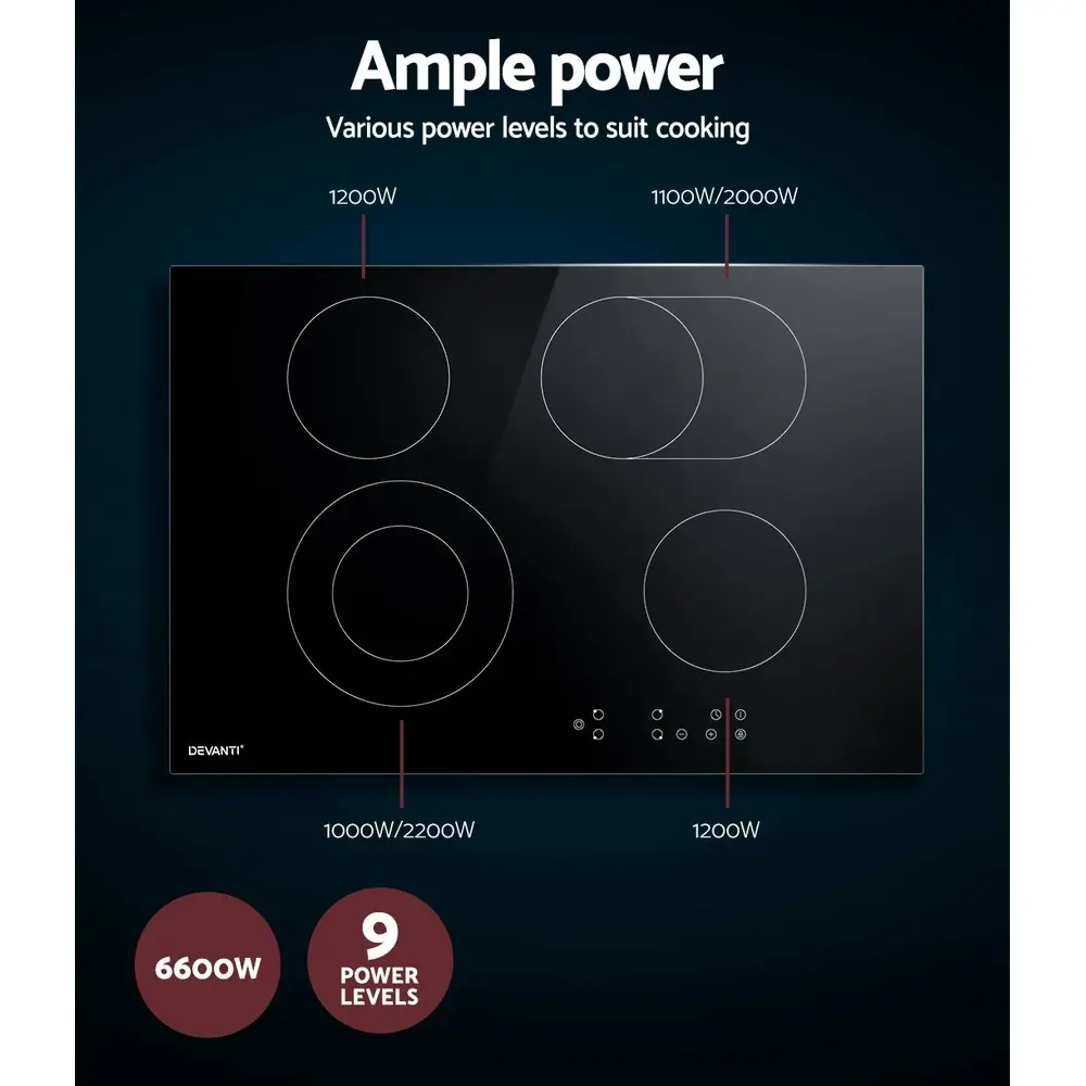 Devanti Electric Ceramic Cooktop 77cm