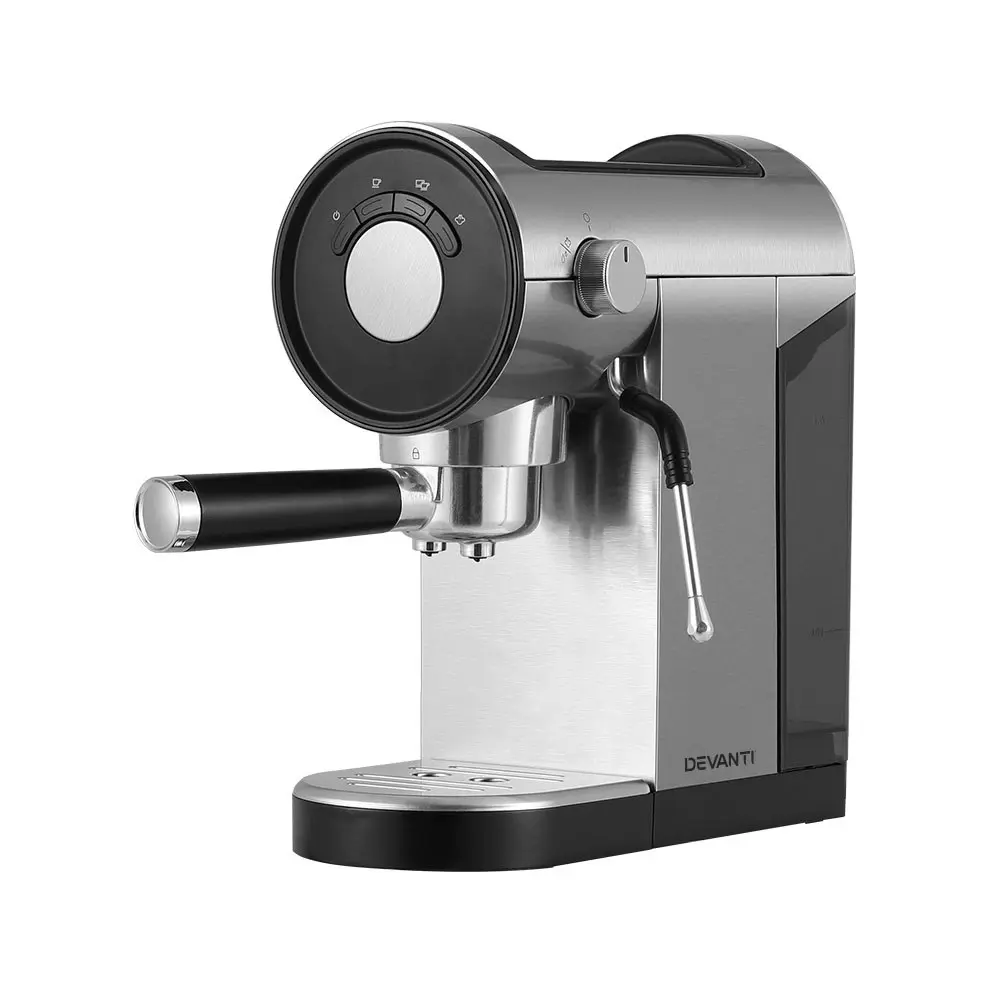 Devanti 20 Bar Coffee Machine Espresso Maker - Stainless Steel