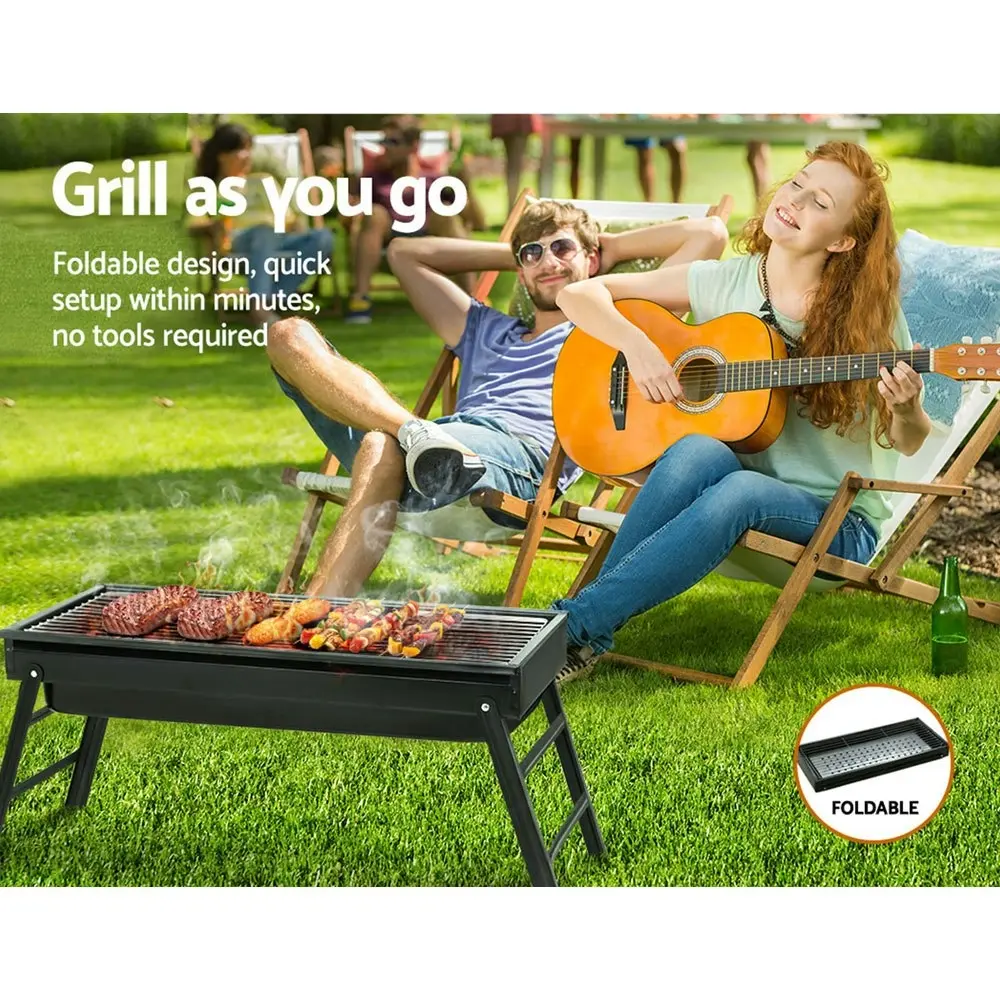 Grillz BBQ Grill Charcoal Smoker Foldable