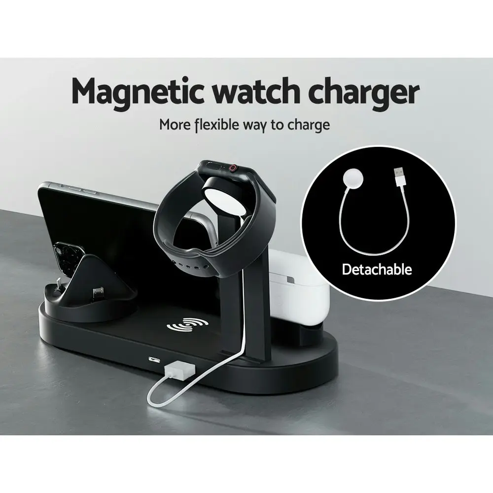 Devanti 4 in 1 Wireless Charger Multi-function Station for Phone Airpod iWatch