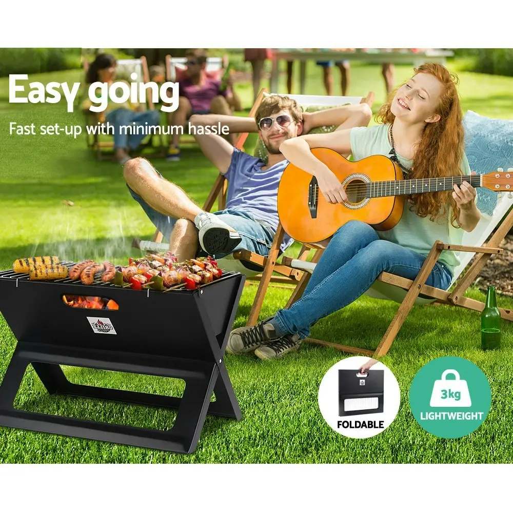 Grillz BBQ Grill Charcoal Smoker Foldable Portable