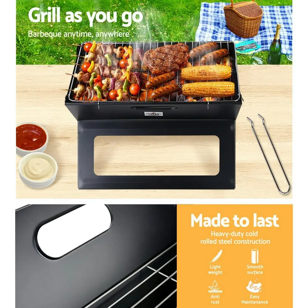 Grillz BBQ Grill Charcoal Smoker Foldable Portable