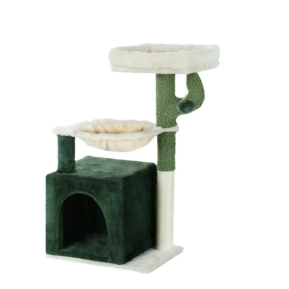 i.Pet Cat Tree 78cm Scratching Post Tower Scratcher Wood Condo House Bed Toys Green