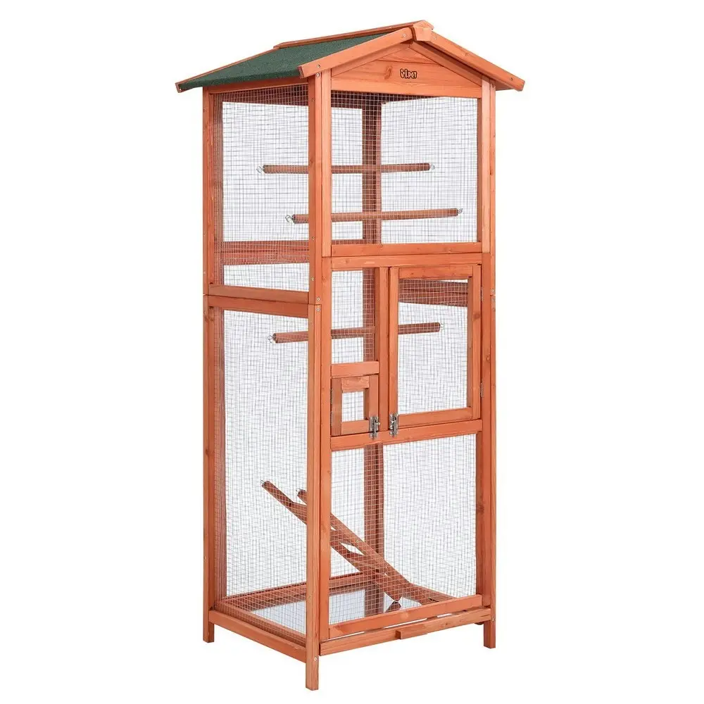 i.Pet Bird Cage 72cm x 60cm x 168cm Pet Cages Large Aviary Parrot Carrier Travel Canary Wooden XL