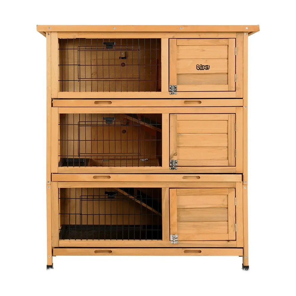 i.Pet Rabbit Hutch 91.5cm x 46cm x 116.5cm Chicken Coop Large House Cage Run Wooden Bunny Outdoor