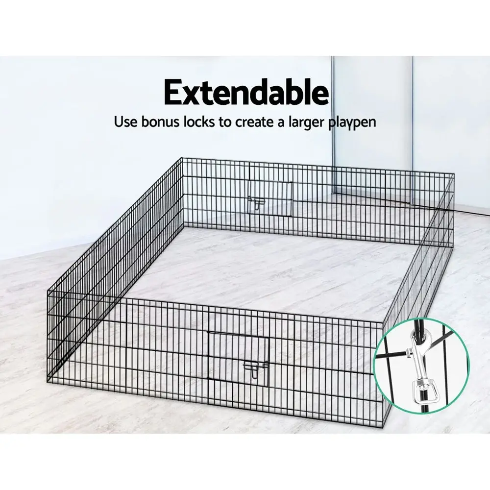 i.Pet 2x24" 8 Panel Dog Playpen Pet Fence Exercise Cage Enclosure Play Pen