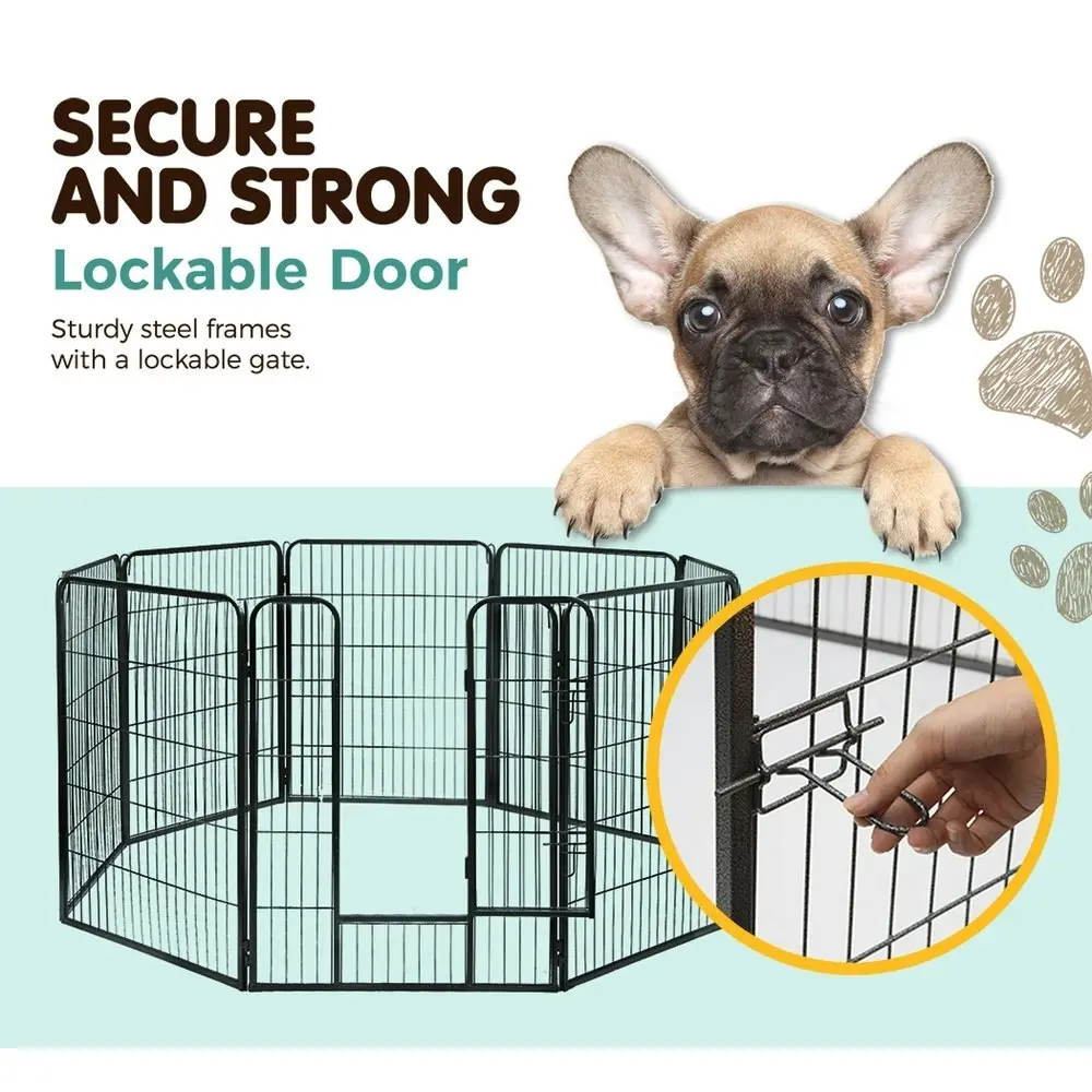 i.Pet 40" 8 Panel Dog Playpen Pet Exercise Cage Enclosure Fence Play Pen