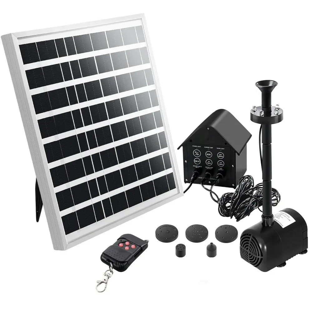 Gardeon Solar Pond Pump with Battery Kit LED Lights 5 FT