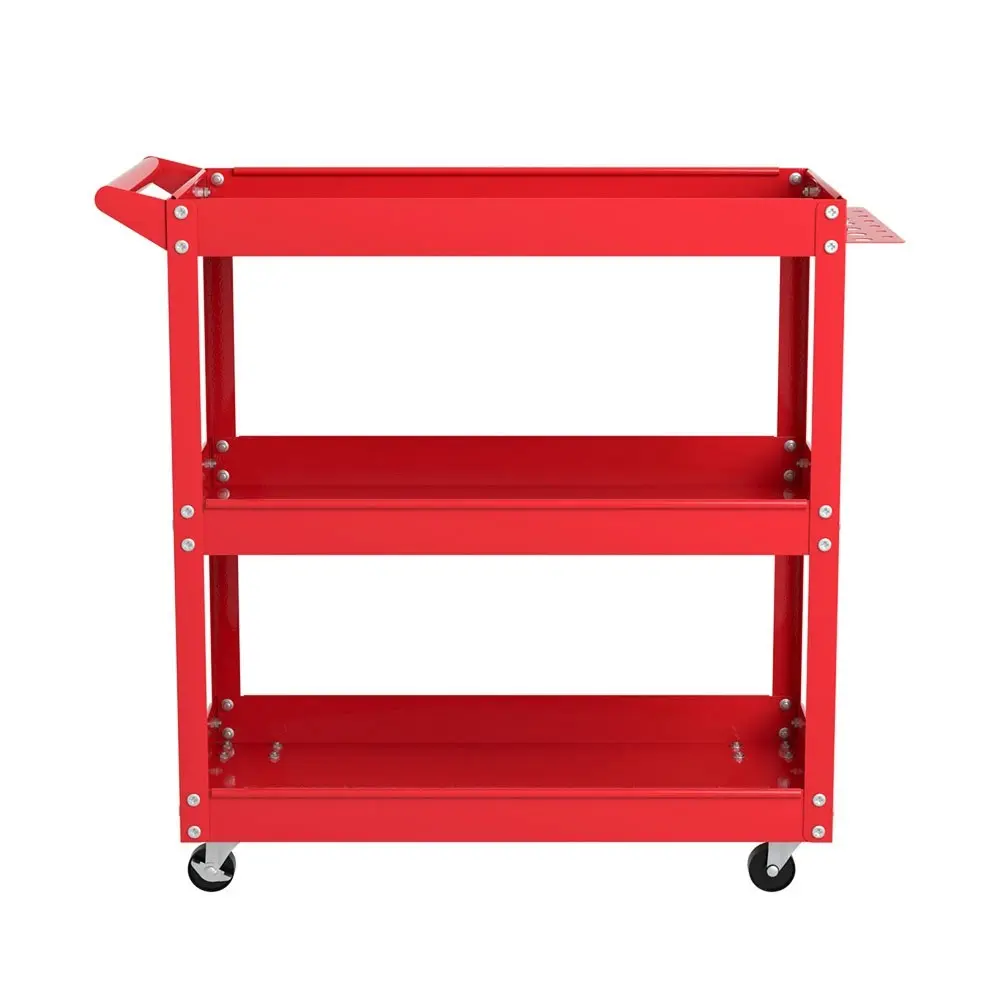 Giantz 3-Tier Tool Cart Trolley Workshop Garage Storage Organizer Red