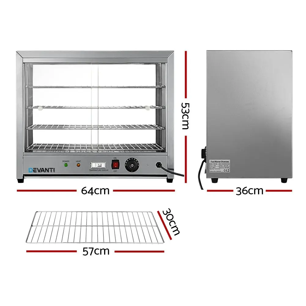 Devanti Commercial Food Warmer Hot Display Showcase Cabinet 64cm