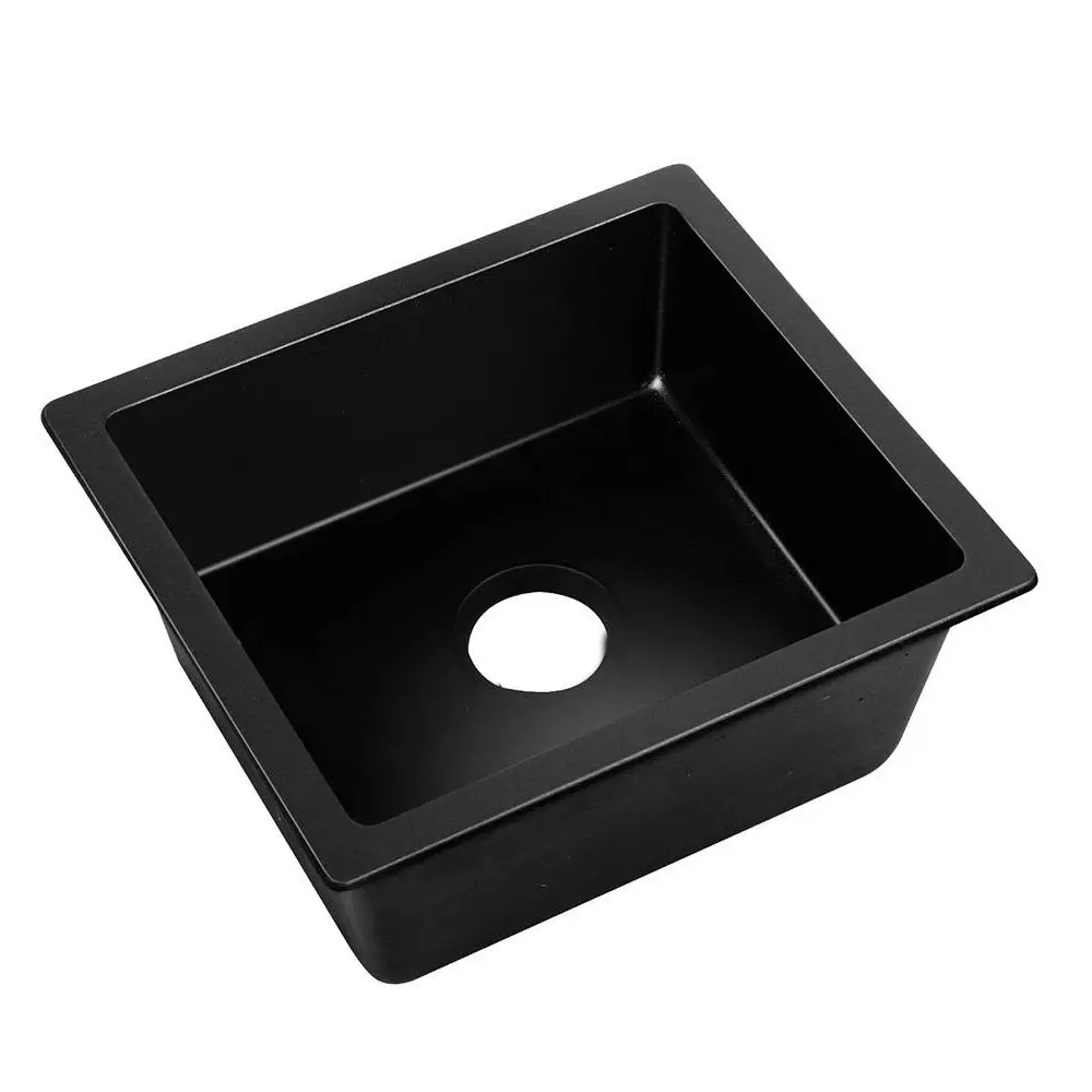 Cefito Kitchen Sink Stone Sink Granite Laundry Basin Single Bowl 46cmx41cm Black