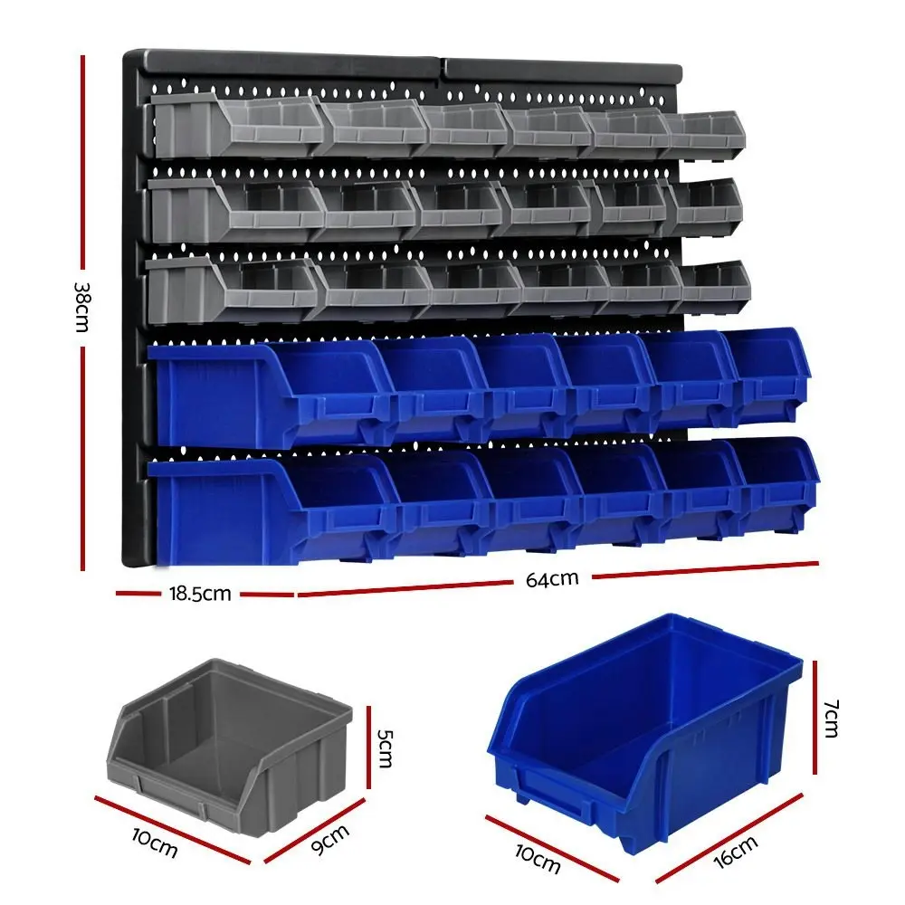 Giantz 30 Storage Bin Rack Wall Mounted