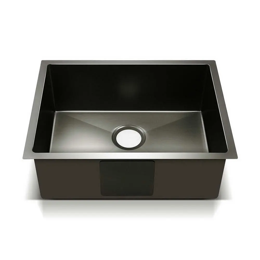 Cefito Kitchen Sink 60X45CM Stainless Steel Basin Single Bowl Laundry Black