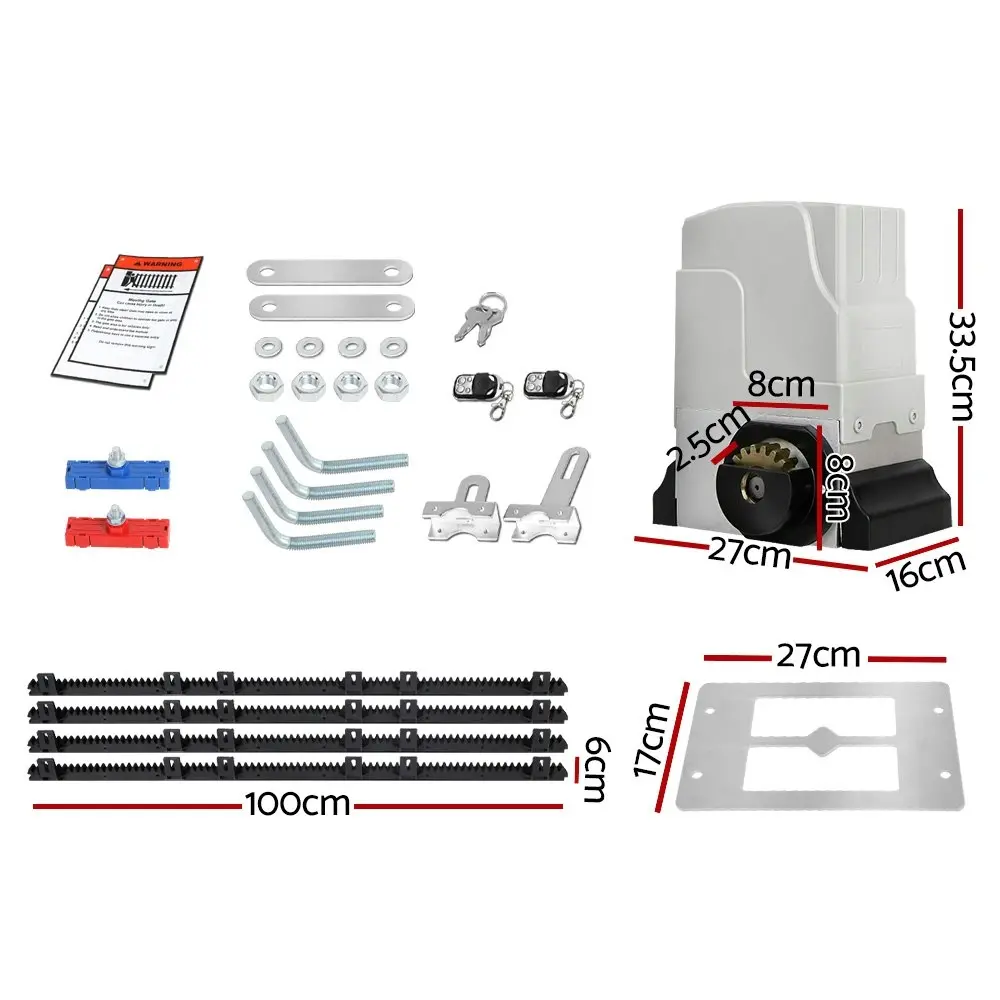 LockMaster Automatic Sliding Gate Opener Kit 4M 1800KG