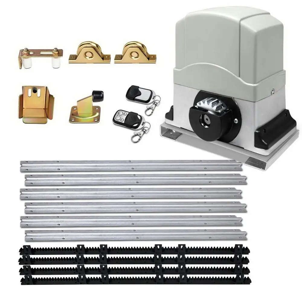 LockMaster Electric Sliding Gate Opener 1200KG Auto Remote Hardware Kit Rail 4M