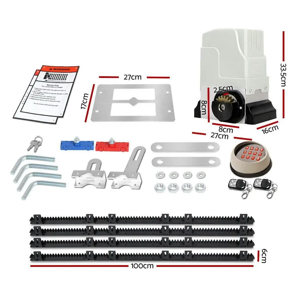 LockMaster Automatic Sliding Gate Opener Kit Keypad 4M 1800KG