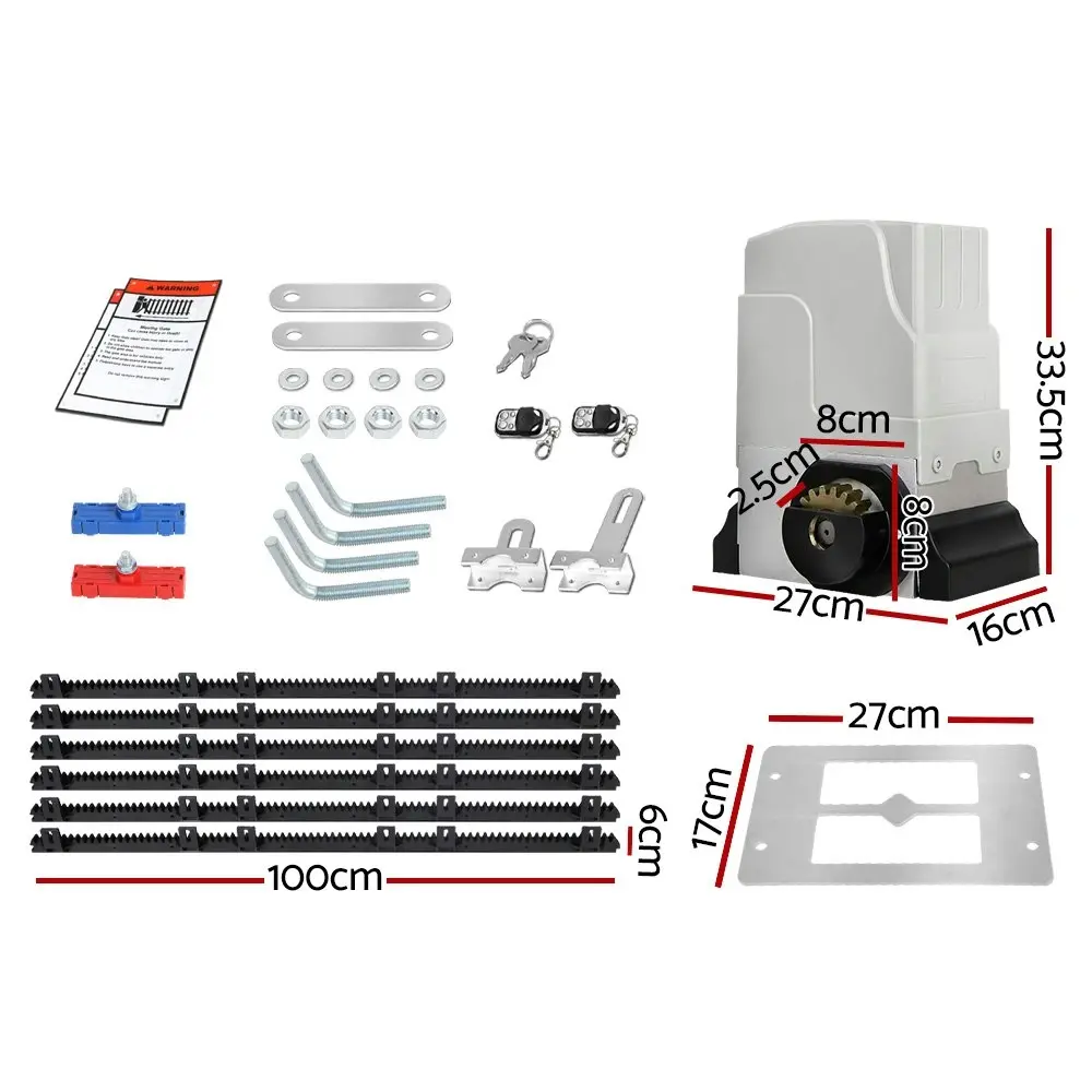 LockMaster Automatic Sliding Gate Opener Kit 6M 1800KG