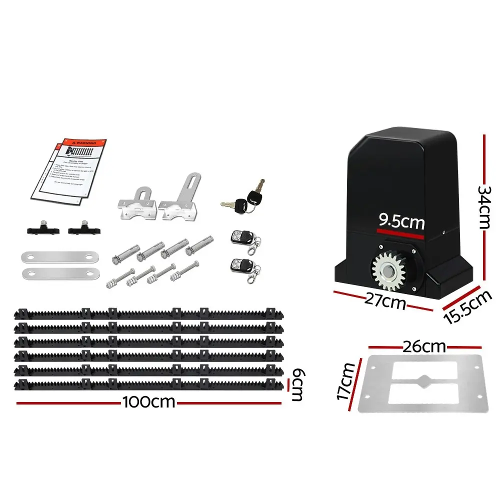 LockMaster Automatic Sliding Gate Opener Kit 6M 1000KG