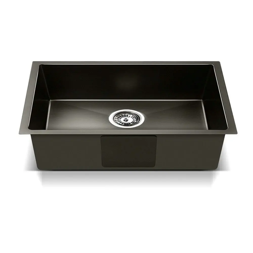 Cefito Kitchen Sink 45X30CM Stainless Steel Basin Single Bowl Laundry Black