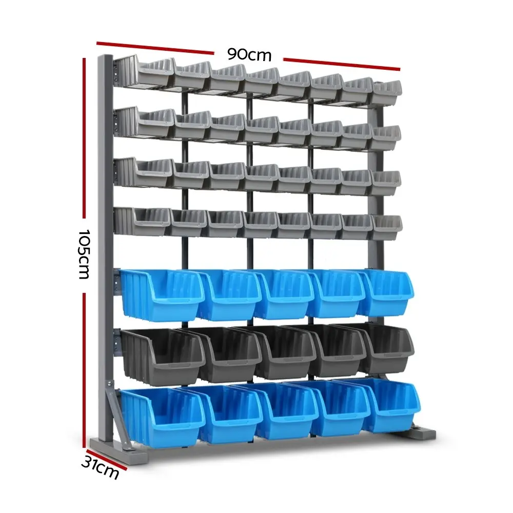 Giantz 47 Storage Bin Rack Wall Mounted Steel Stand