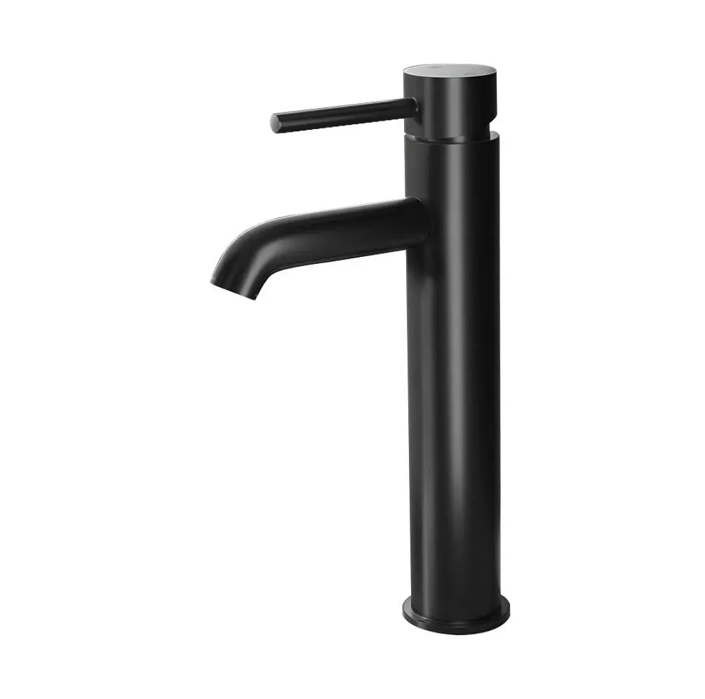 Cefito Bathroom Basin Mixer Tap Round Tall Faucet Vanity Laundry Black