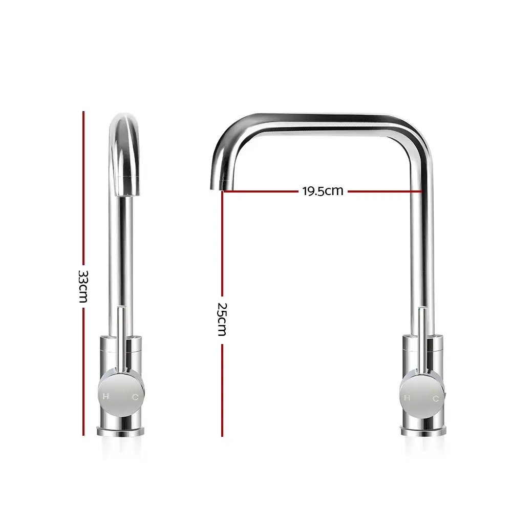 Cefito Kitchen Mixer Tap Mixer Rectangle Sink Faucet Basin Laundry Chrome