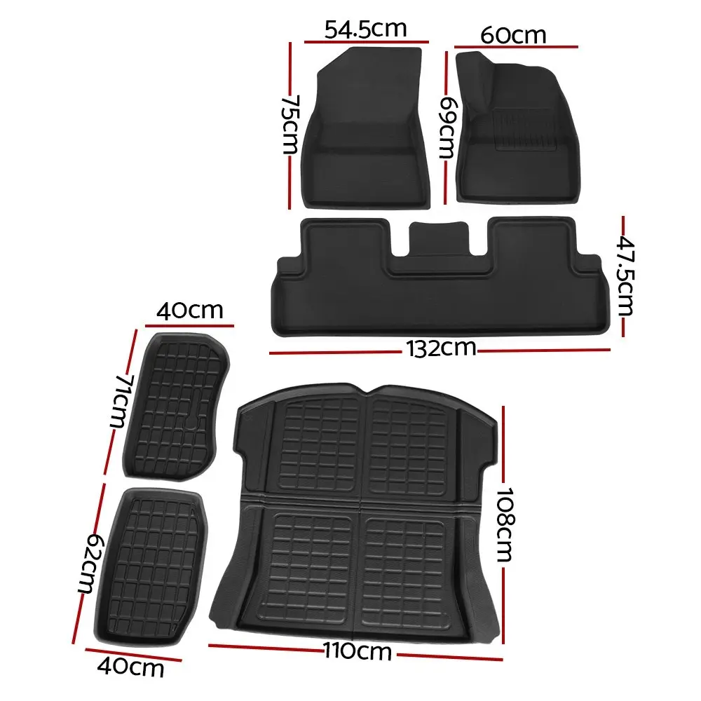 Weisshorn Car Rubber Floor Mats Compatible for Tesla Model 3 Trunk Toolbox Cargo