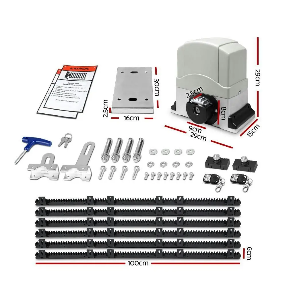 LockMaster Electric Sliding Gate Opener 1200KG 6M