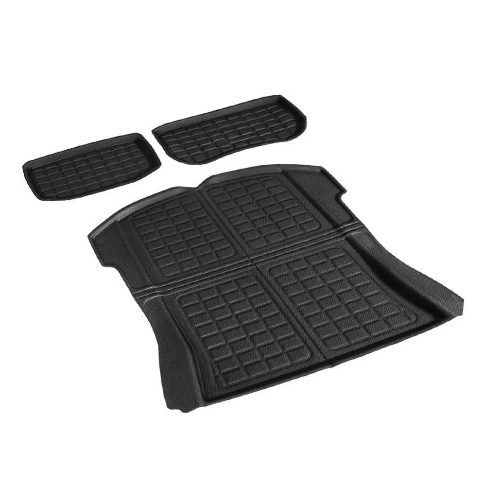 3PCS Car Rear Front Cargo Trunk Toolbox Rubber Mats Compatible for Tesla Model 3