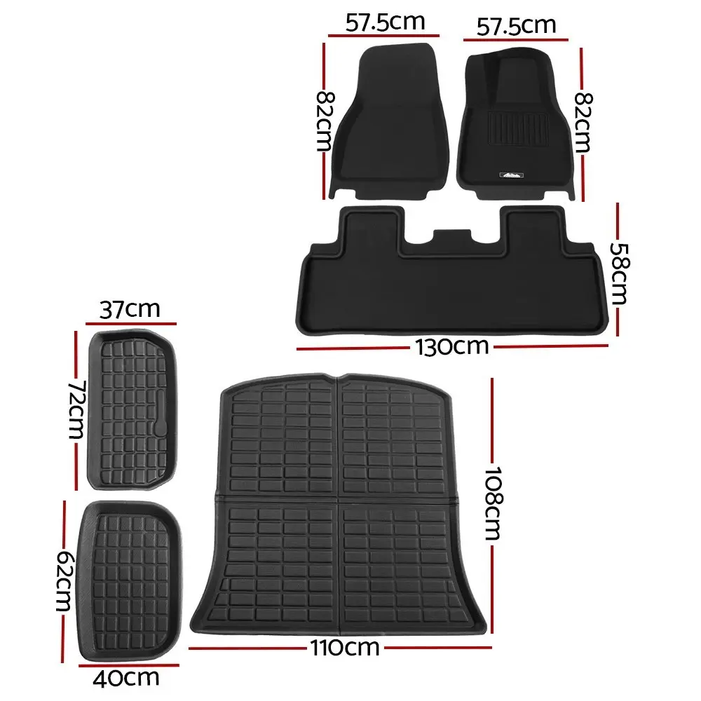 Weisshorn Car Rubber Floor Mats Compatible for Tesla Model Y Trunk Toolbox Cargo