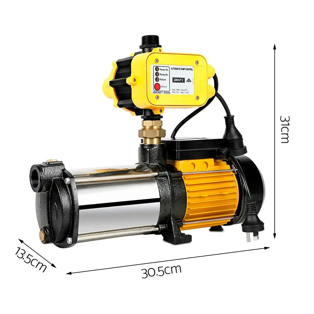 Giantz Garden Water Pump High Pressure 2500W Multi Stage Tank Rain Irrigation Yellow