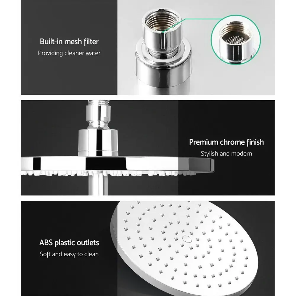 Cefito 9'' Rain Shower Head Set Handheld Round High Pressure Twins TapÂ Chrome