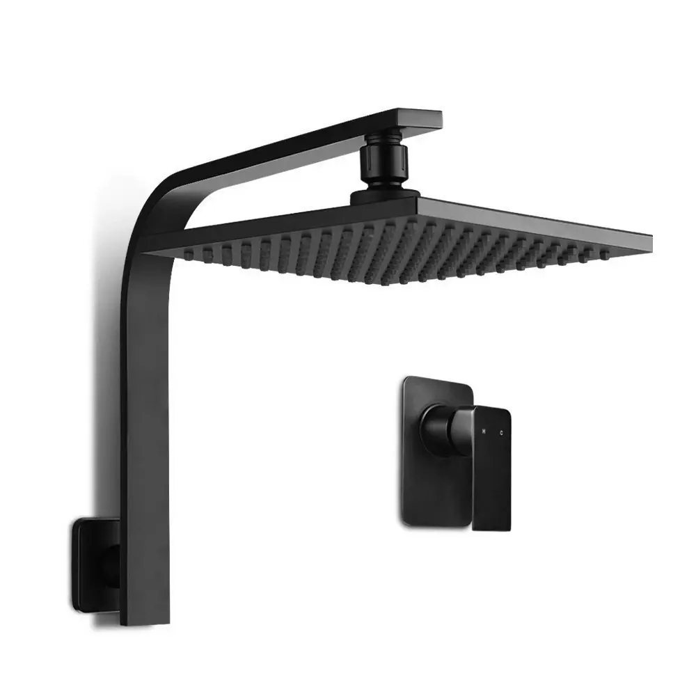 Cefito 8'' Rain Shower Head Wall Arm Square High Pressure Mixer Tap Black