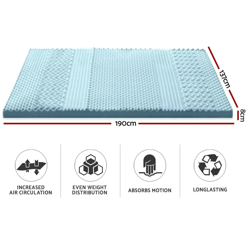 Giselle Bedding Memory Foam Mattress Topper 7-Zone 8cm Double